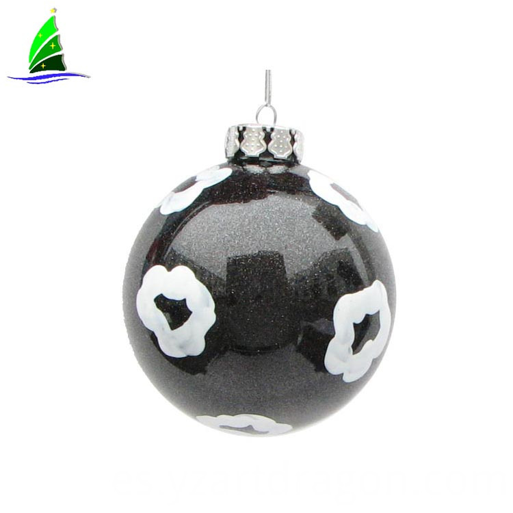 Pintado a mano interior colgante de cristal verde bola de Navidad adorno de árbol verde